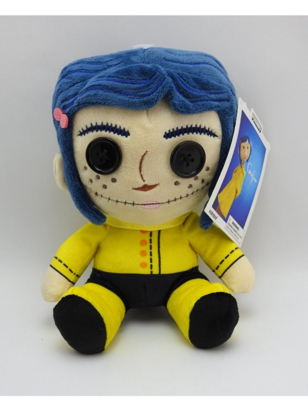 Kidrobot Coraline Button Eyes Yellow Raincoat Plush Doll 10 Inch New With Tags